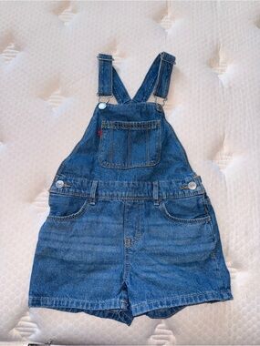 59. Kids Blue Denim Short Overalls - Unbranded